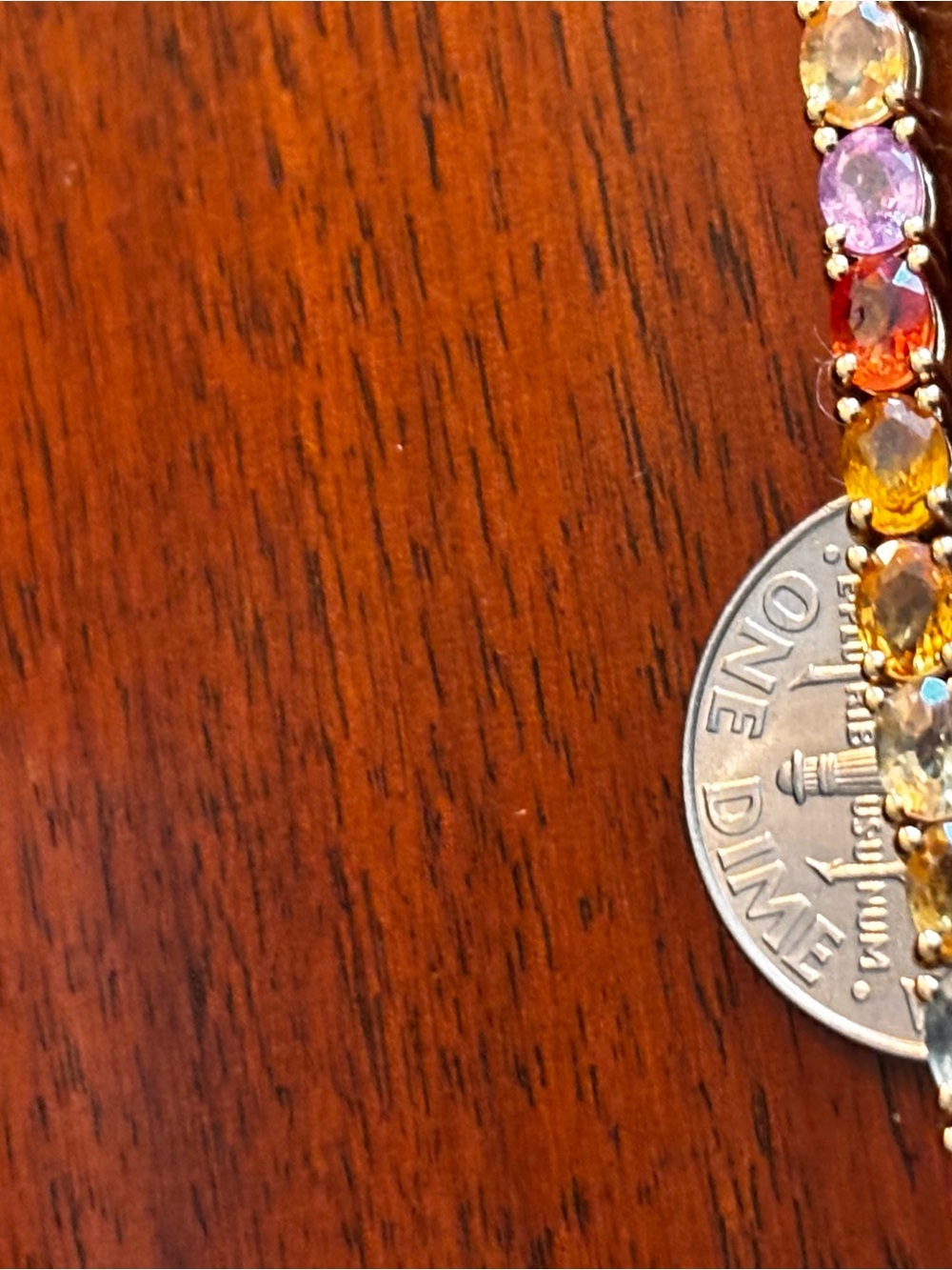 Gold Multicolor Gemstone Tennis Bracelet - Women Jewelry - Picture 5 of 9